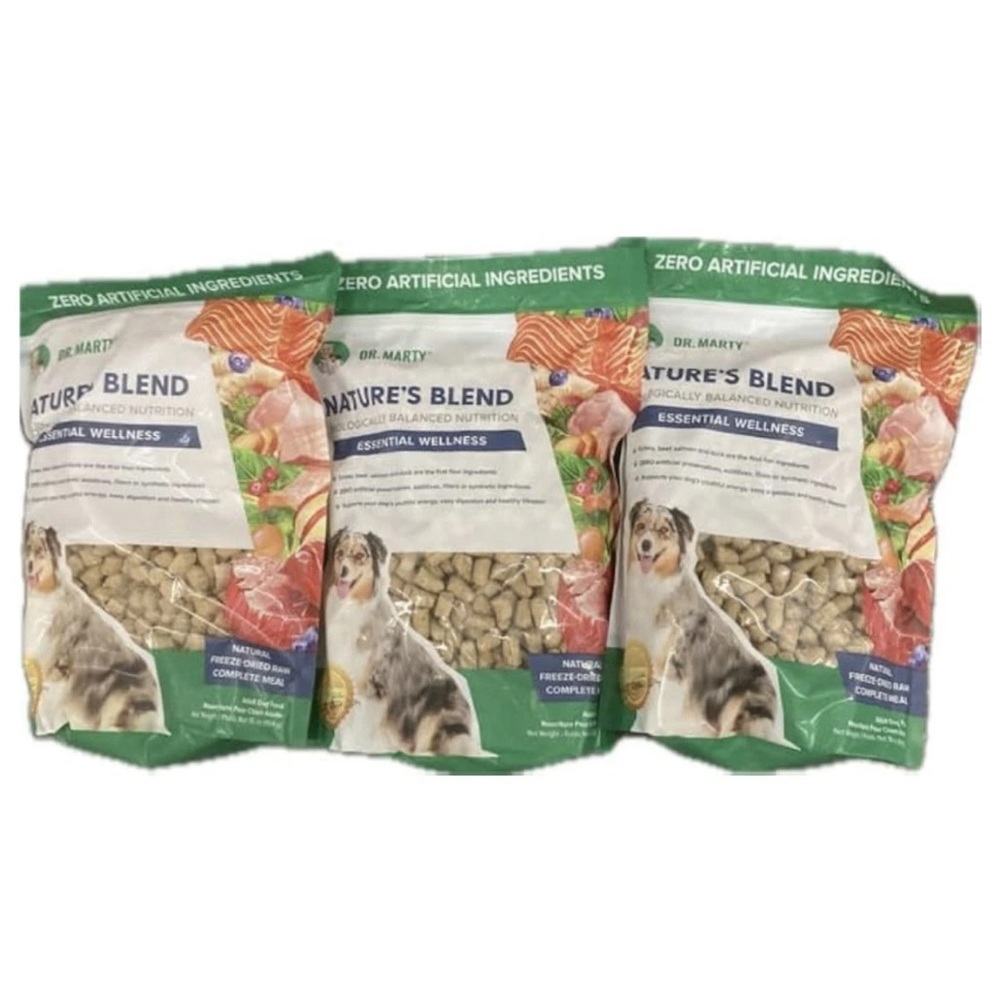 Dr Marty Nature's Blend Freeze Dried Raw Dog Food 48 Oz 3 Bags of 16 Oz new